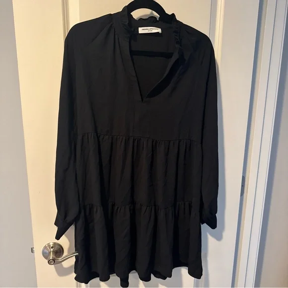Amanda Uprichard Saffron Black Long Sleeve Mini Dress | S - Picture 3 of 6